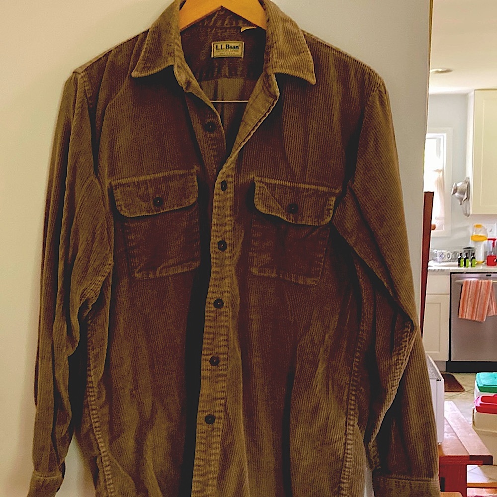 L.L. Bean Olive Corduroy Men's Shirt